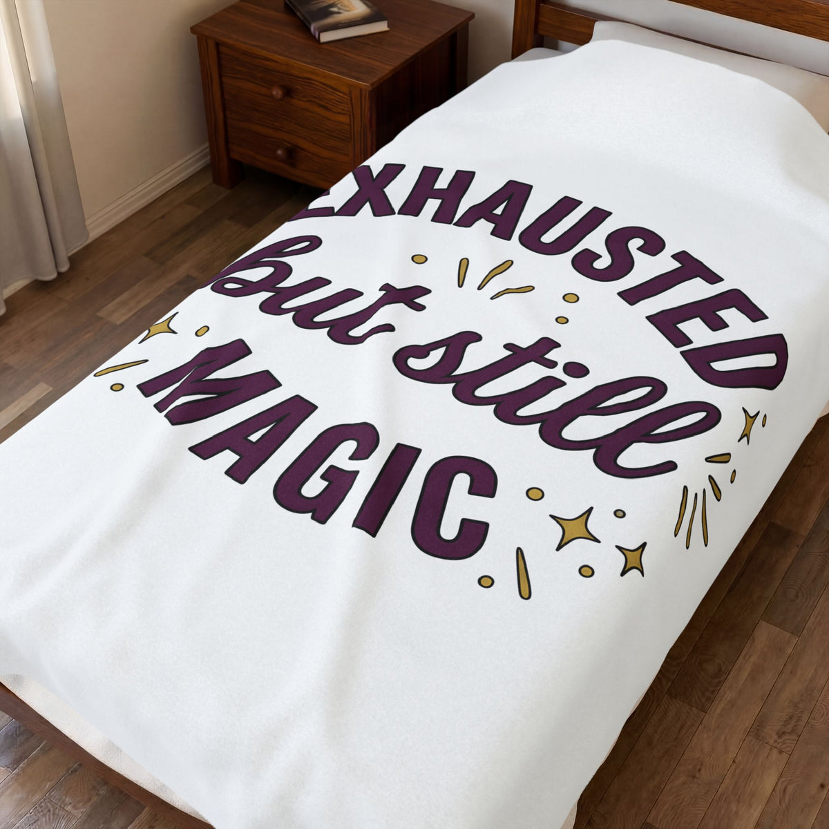 Uplifting Saying Blanket Moms Health Gift Women Whimsical Blanket Inspirational Blanket Mom Enthusiast Quirky Blanket Wellness Graphic Clean