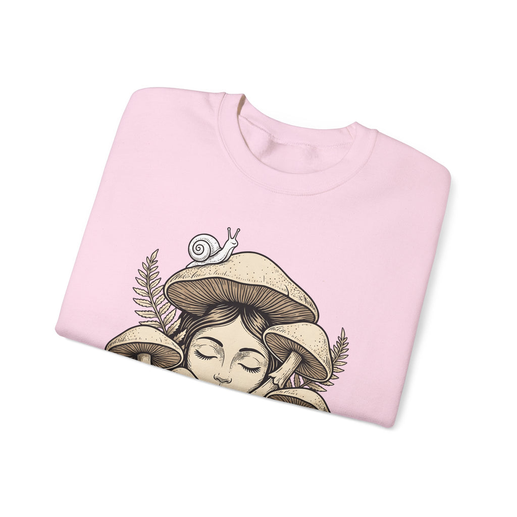 Mushroom Woman Sweatshirt Boho Chic Nature Gift Women Line Art Sweatshirt Fungus Sweatshirt Hippie Fan Minimalist Sweatshirt Earth Graphic Vintage Snail Sweatshirt