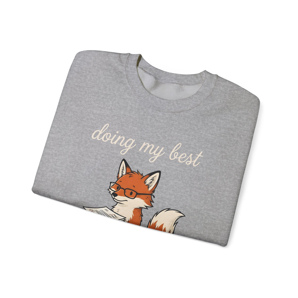 Fox Glasses Sweatshirt Teacher Animal Gift Women Cute Sweatshirt Spectacles Sweatshirt Educator Enthusiast Adorable Sweatshirt Wildlife Graphic Hand Drawn