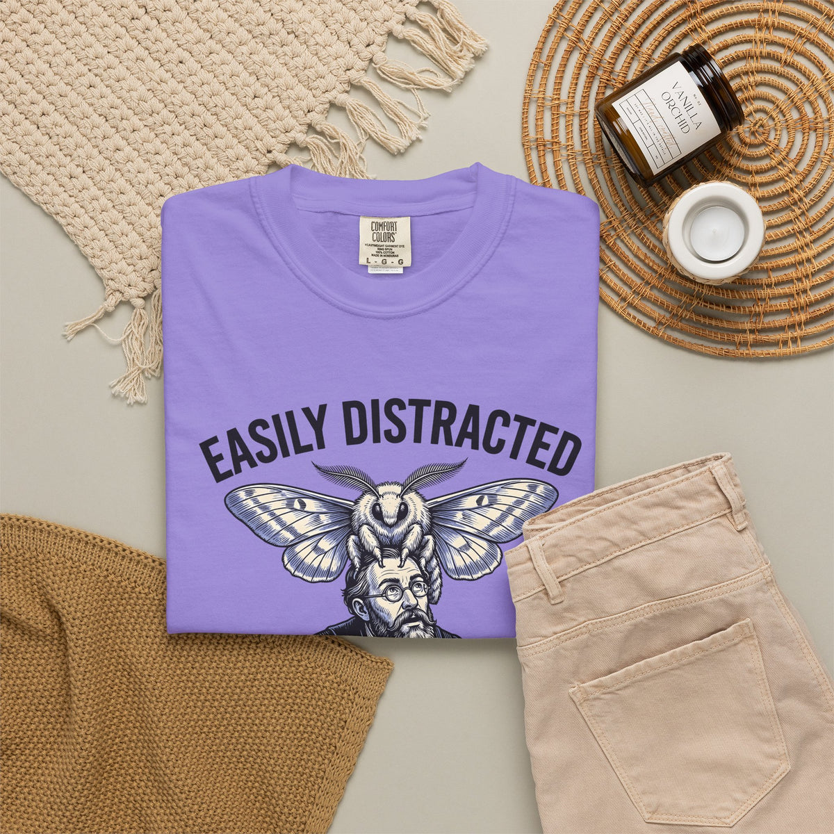 Winged Cryptid T-Shirt Funny Life Science Gift Women Retro T-Shirt Mothman T-Shirt Humor Fan Vintage T-Shirt Biology Graphic Line Art Open Novel