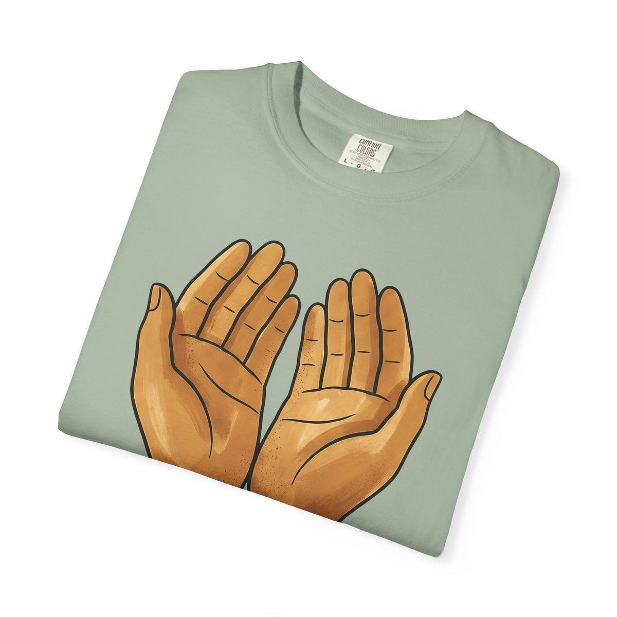 Open Palms T-Shirt Support Thanks Gift Women Sketch T-Shirt Hands T-Shirt Caregiver Enthusiast Drawing Illustration Gratitude Graphic Simple