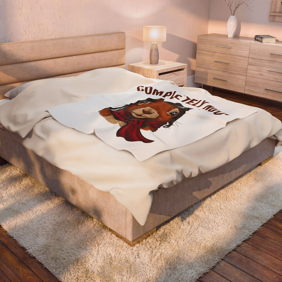 Squirrel Aviator Blanket Funny Wildlife Gift Women Comic Blanket Chipmunk Blanket Humor Fan Cartoon Blanket Animal Graphic Retro Pilot Goggles