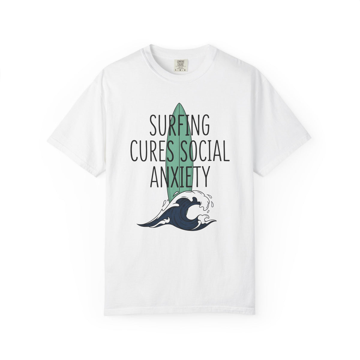 Surfboard Wave Surfing Beach Gift Bold Wave Surfer Enthusiast Coastal Minimalist T-Shirt