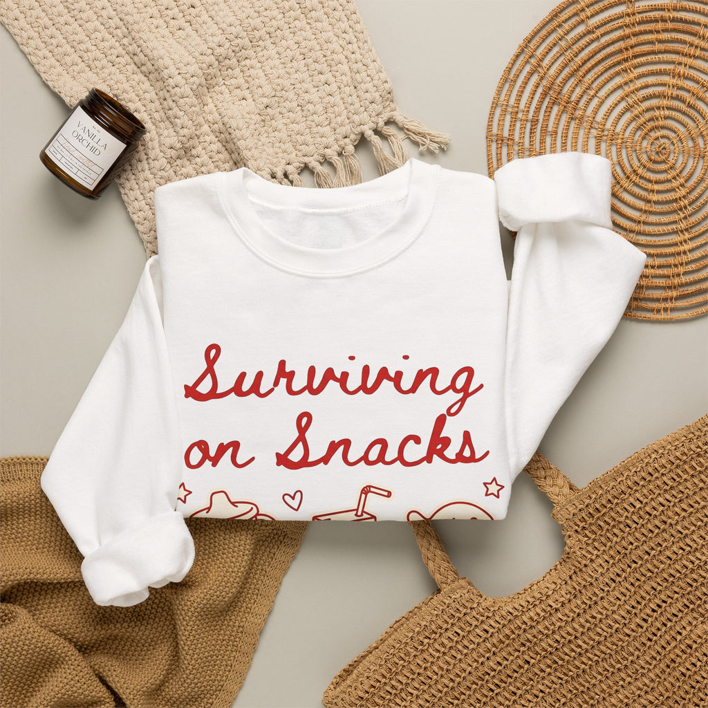 Snack Sketches Sweatshirt Moms Parenting Gift Women Fun Sweatshirt Food Illustrations Sweatshirt Motherhood Fan Cute Graphic Parenting Graphic Clean Teddy
