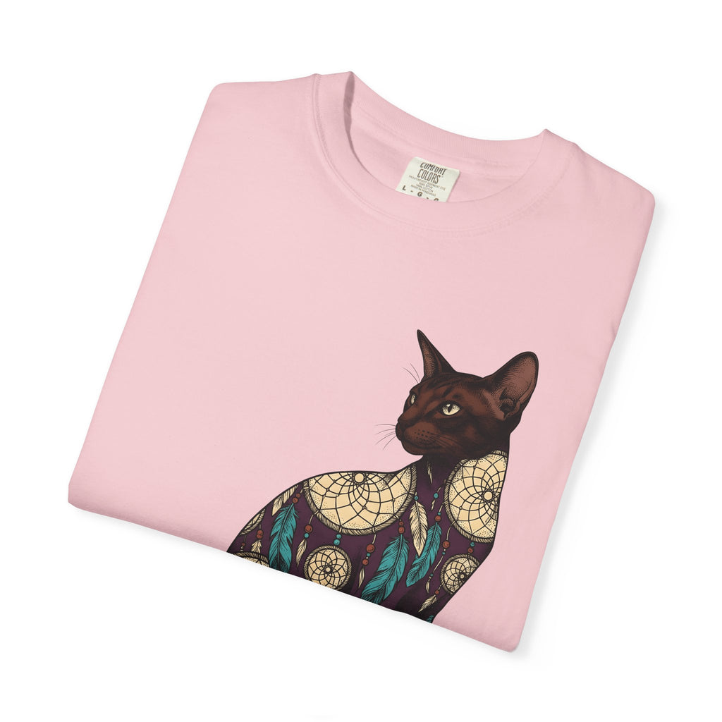 Feline Dreamcatcher Cat Metaphysical Gift Tribal Cat Dreamer Cat Fan Spiritual Mystical Doodle T-Shirt