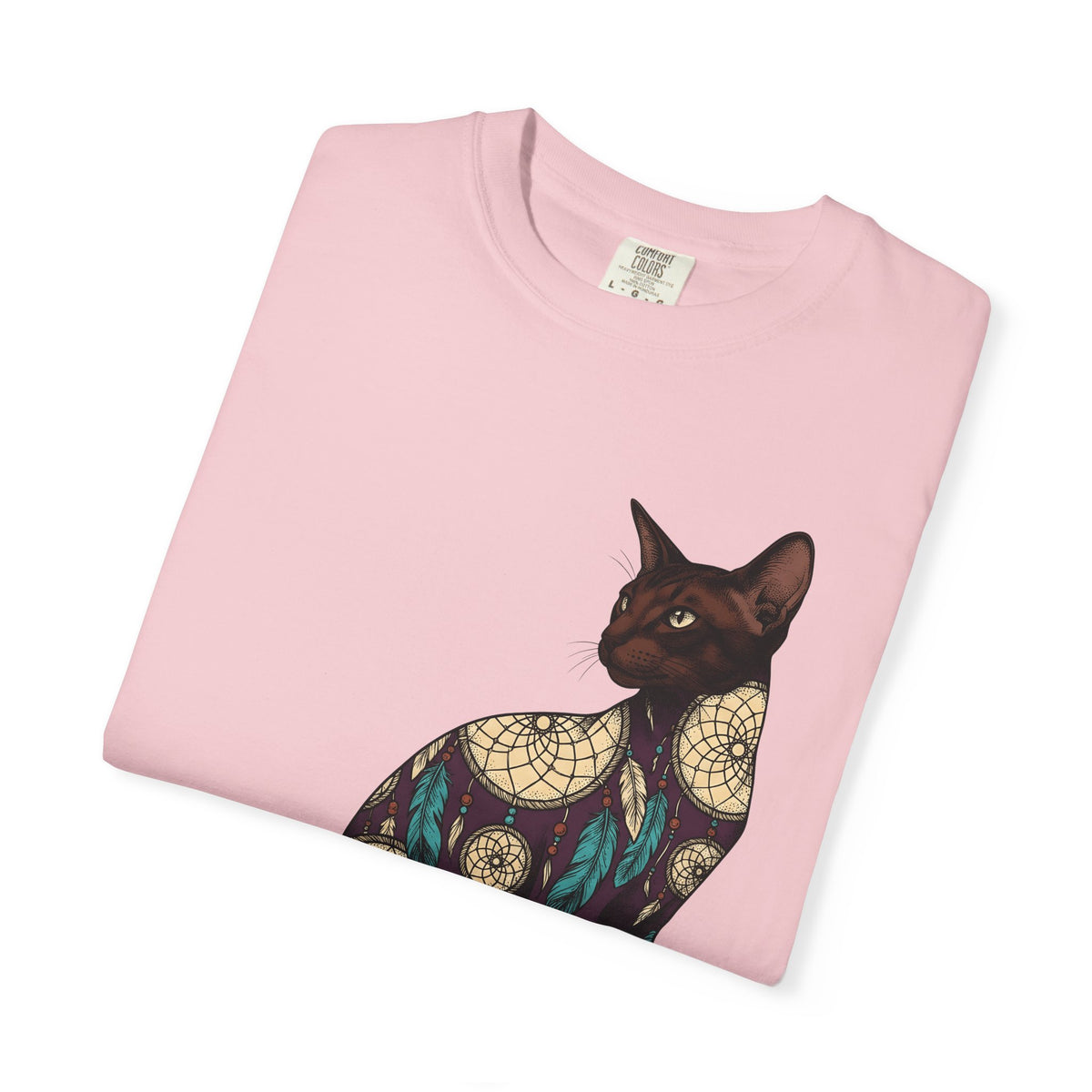 Feline Dreamcatcher Cat Metaphysical Gift Tribal Cat Dreamer Cat Fan Spiritual Mystical Doodle T-Shirt