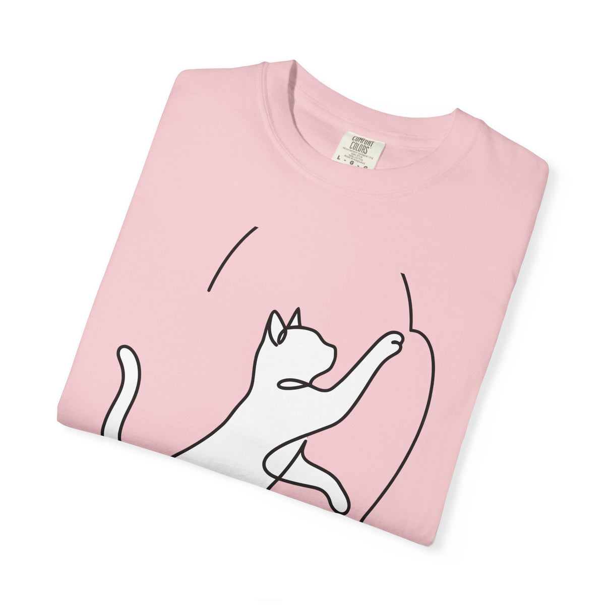 Cat Sketch T-Shirt Cat Creatures Gift Women Basic T-Shirt Kitten T-Shirt Cat Fan Feline T-Shirt Simple Illustration Animal Graphic Geometric Heart
