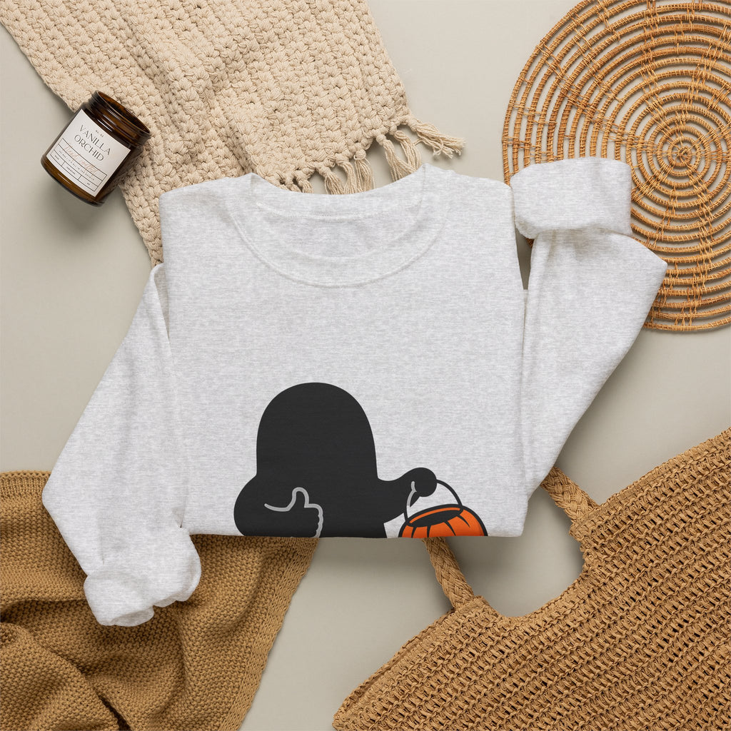 Ghost Halloween Satire Gift Specter Horror Fan Spooky Parody Plain Halloween Sweatshirt