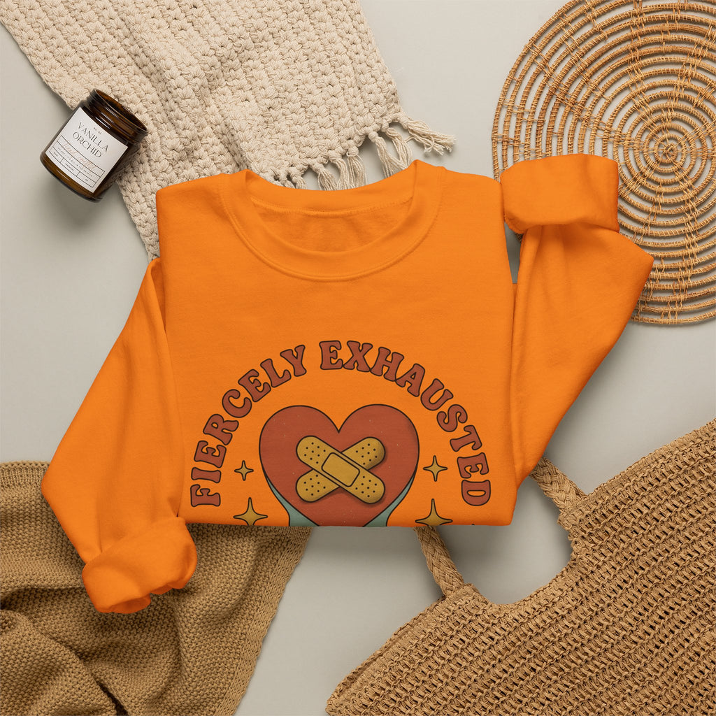 Love Patch Sweatshirt Mom Wellness Gift Women Vintage Sweatshirt Heart Patch Sweatshirt Motherhood Enthusiast Retro Sweatshirt Self Care Graphic Hand Drawn