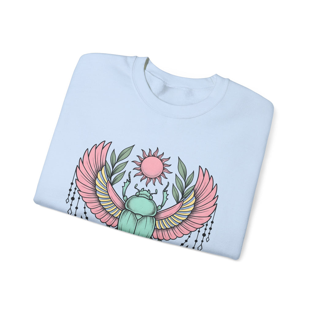 Scarab Bug Boho Chic Metaphysical Gift Tribal Beetle Bohemian Enthusiast Primitive Spiritual Sweatshirt