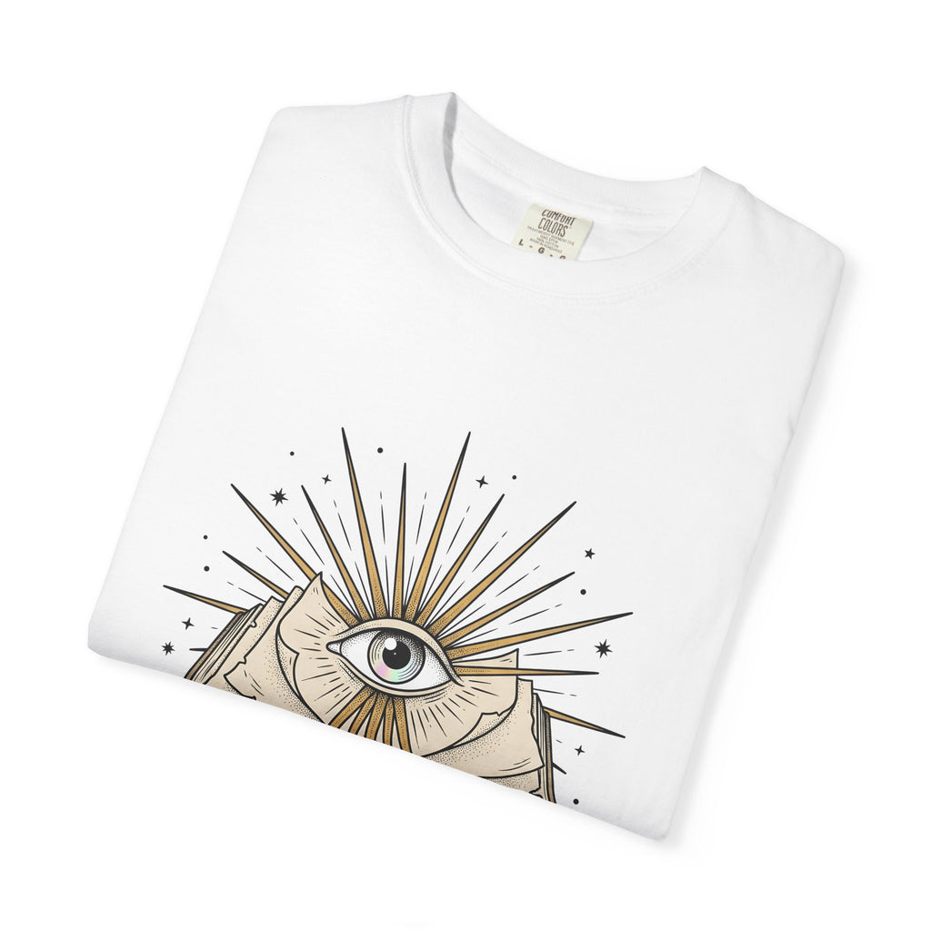 Magic Eye Journal T-Shirt Boho Chic Metaphysical Gift Women Ink T-Shirt Stereogram T-Shirt Hippie Enthusiast Tattoo T-Shirt Spiritual Graphic Retro