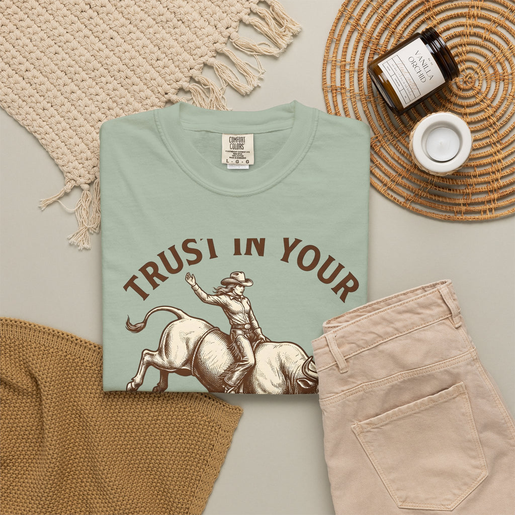 Cowgirl Rodeo T-Shirt Cowgirl Western Wear Gift Women Hand Drawn T-Shirt Rodeo T-Shirt Cowboy Fan Illustrated T-Shirt Country Graphic Sketch Rodeo