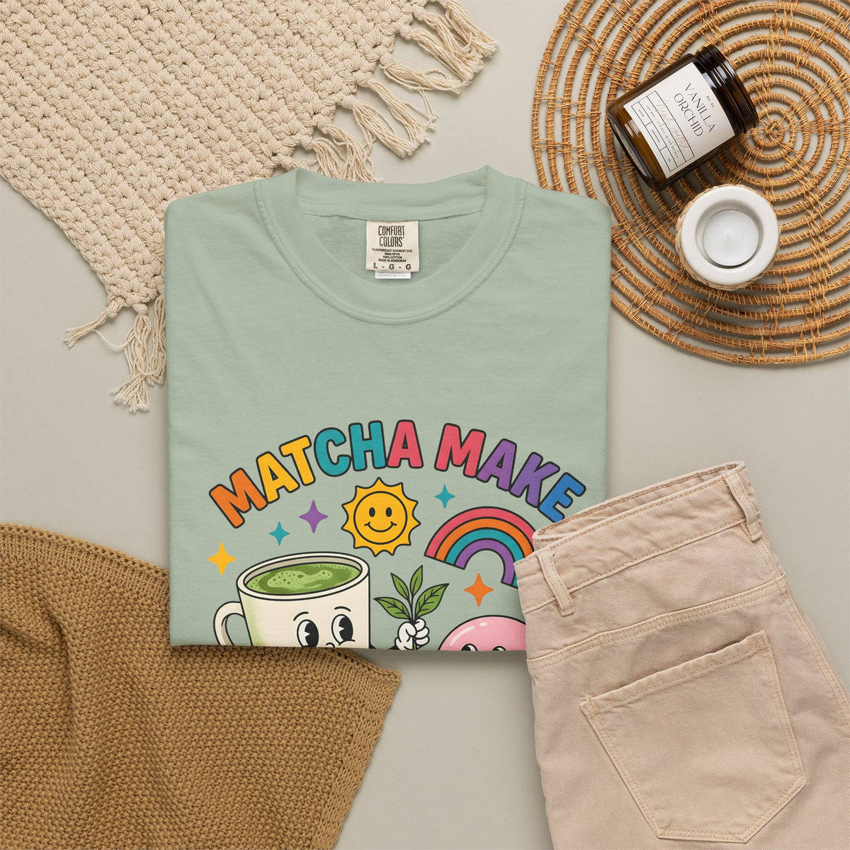 Tea Cup T-Shirt Desserts Sweets Gift Women Illustration T-Shirt Teacup T-Shirt Pastry Fan Drawing Design Old School Asian Treat T-Shirt