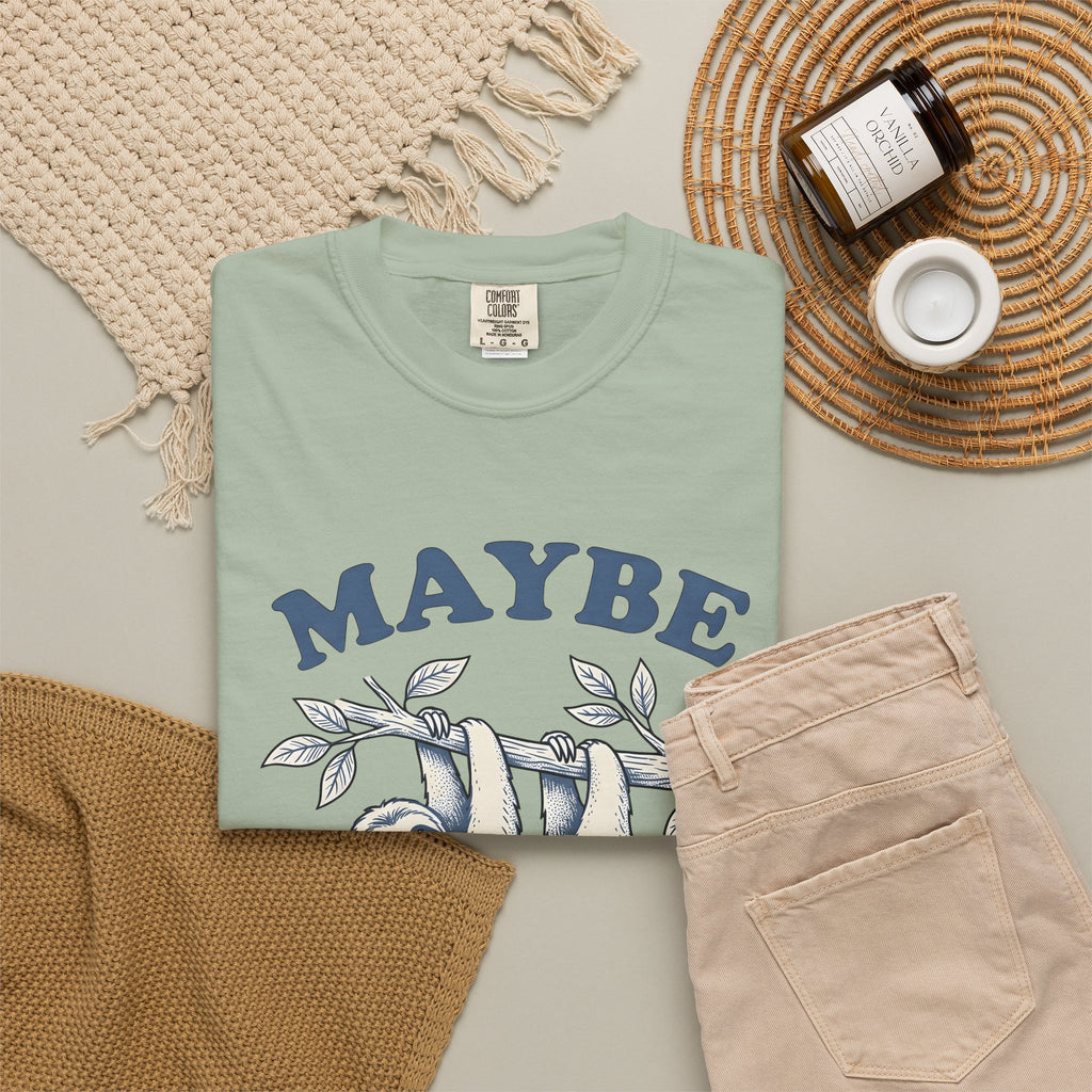 Sloth Drawing T-Shirt Funny Fauna Gift Women Sketch T-Shirt Sloth T-Shirt Humor Fan Doodle T-Shirt Wildlife Graphic Line Art Twig T-Shirt