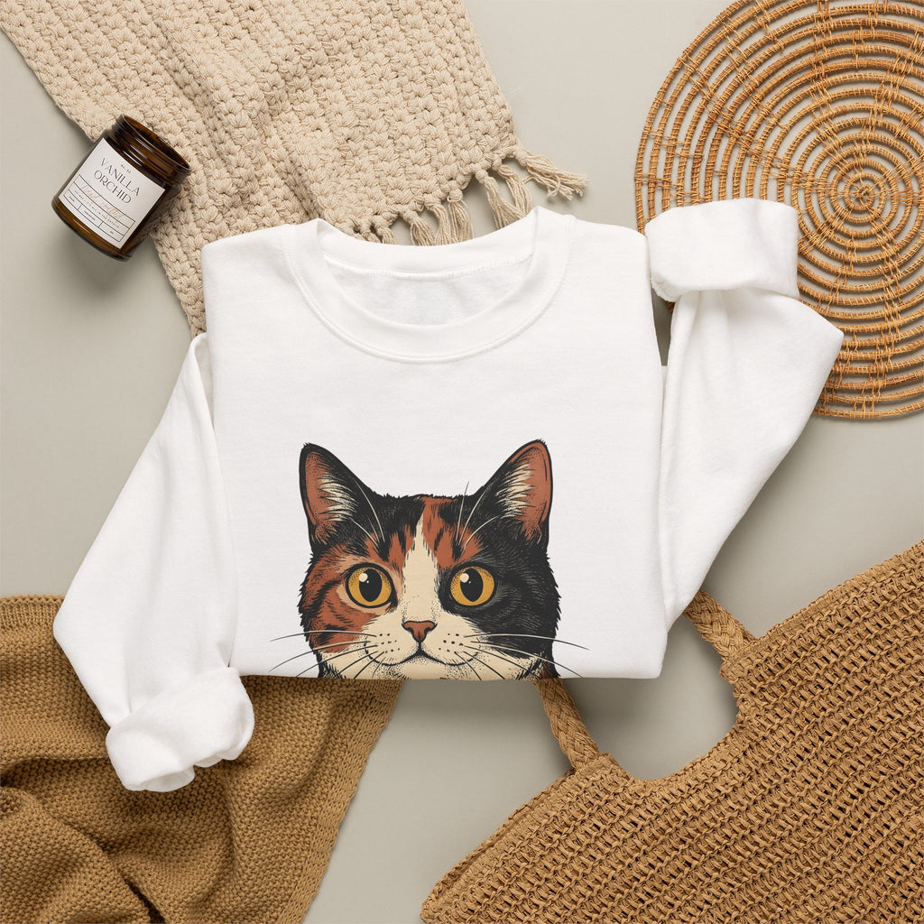 Kitten Sweatshirt Sweatshirt Cat Herbal Gift Women Sketch Sweatshirt Cat Cup Sweatshirt Cat Fan Feline Drawing Sweatshirt Herbalism Graphic Retro Tea Sweatshirt Sweatshirt