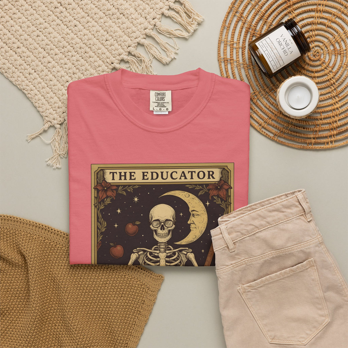 Skull Instructor T-Shirt Teacher Dark Gift Women Retro T-Shirt Skeleton T-Shirt Educator Enthusiast Vintage T-Shirt Gothic