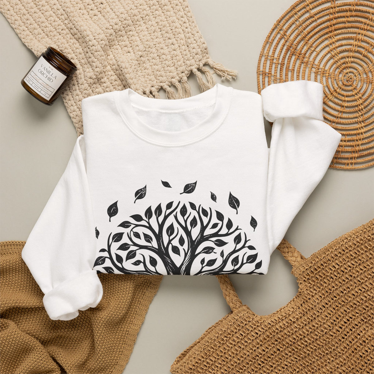 Tree Life Sweatshirt Nature Occult Gift Women Free Spirit Sweatshirt Arboreal Sweatshirt Environmental Enthusiast Bohemian Sweatshirt Mystical Graphic Sleek