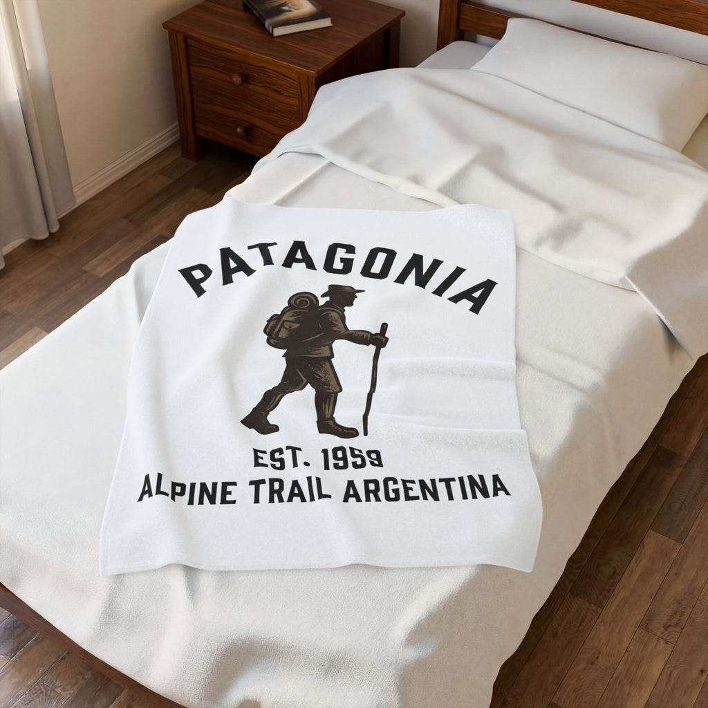 Hiking Figure Blanket Hiking Travel Gift Women Old School Blanket Trekker Blanket Hiker Enthusiast Retro Blanket Explorer Graphic Classic Rucksack
