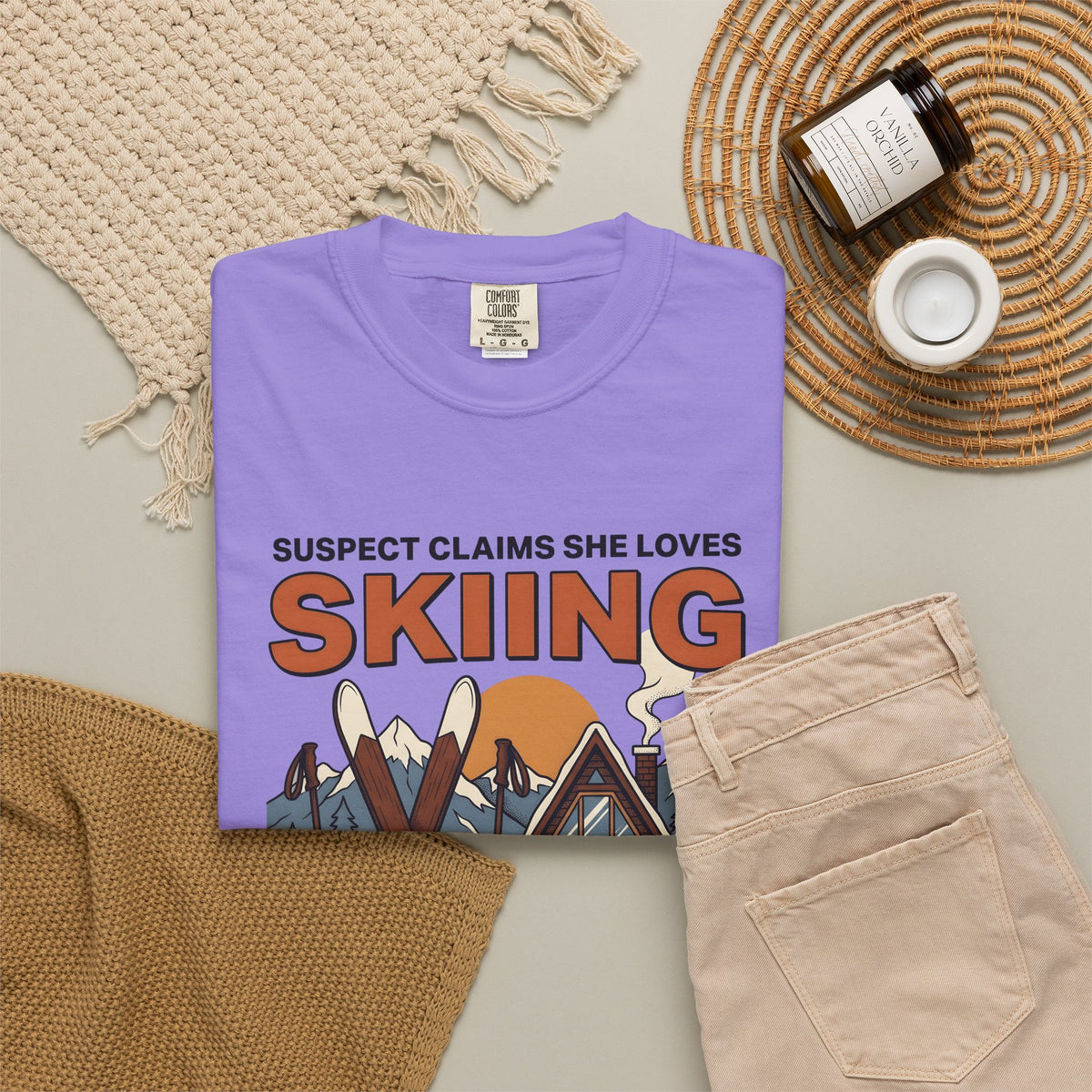 Ski Gear Lodge T-Shirt Skiing Winter Gift Women Cartoon T-Shirt Ski Lodge T-Shirt Skier Enthusiast Cartoonish T-Shirt Frosty Graphic Vintage