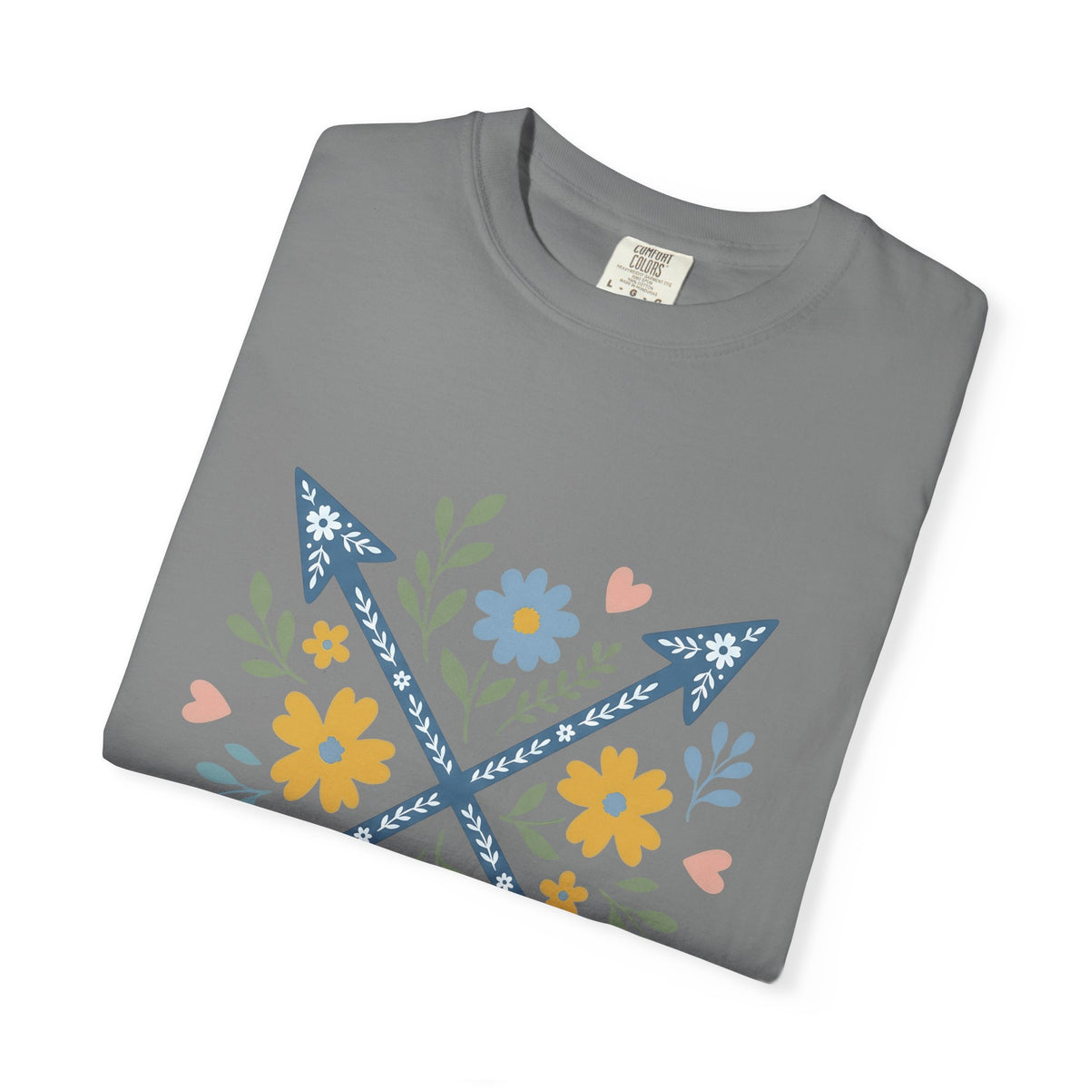 Crossed Arrows T-Shirt Cowgirl Country Gift Women Folk T-Shirt Quivers T-Shirt Rodeo Fan Quilt Design Southwestern Wildflowers T-Shirt
