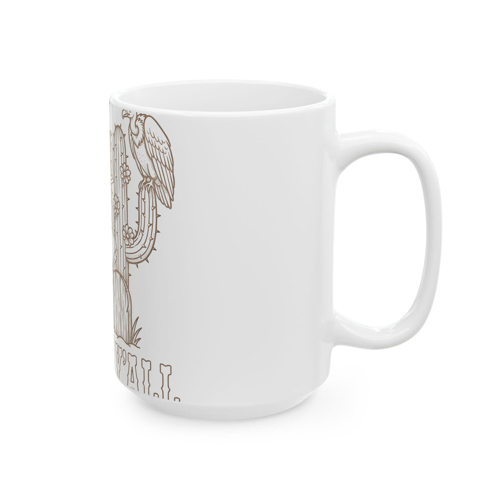Skeleton Cowboys Mug Halloween Western Gift Women Western Illustration Mug Skulls Mug Horror Fan Vintage Art Mug Cowboy Graphic