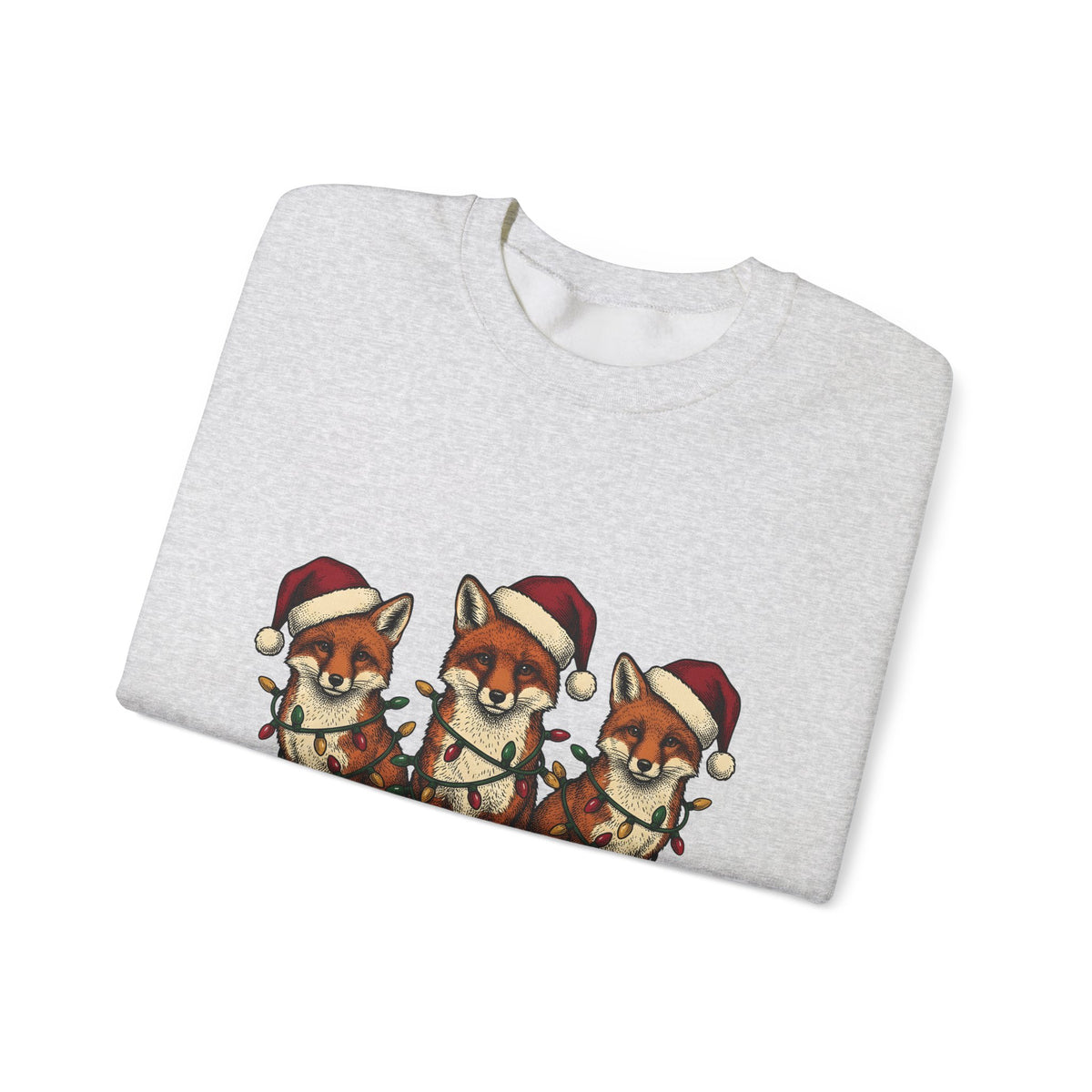 Fox Pack Sweatshirt Christmas Critters Gift Women Cartoon Sweatshirt Foxes Sweatshirt