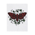 Skull Moth Blanket Halloween Gothic Gift Women Tattoo Blanket Deathshead Moth Blanket Horror Fan Dark Art Blanket Gothic Graphic Vintage Ivy Blanket