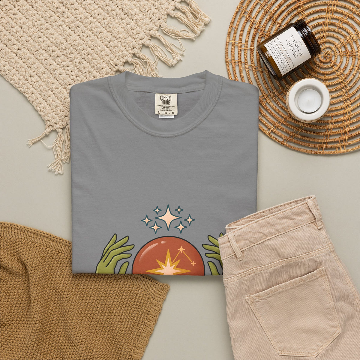 Crystal Ball T-Shirt Boho Chic Astrology Gift Women Mystical T-Shirt Oracle Glass T-Shirt Bohemian Enthusiast Esoteric Graphic Astrology
