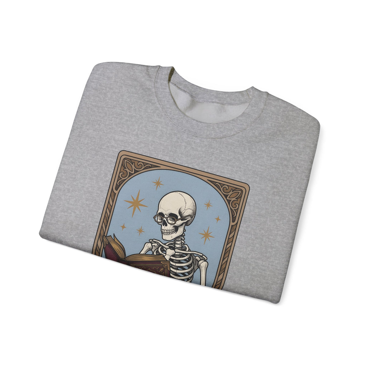 Skeleton Reading Book Sweatshirt Gothic Academic Gift Women Vintage Sweatshirt Skeleton Sweatshirt Dark Fan Retro Sweatshirt Scholar Graphic Tarot Coffee Cup