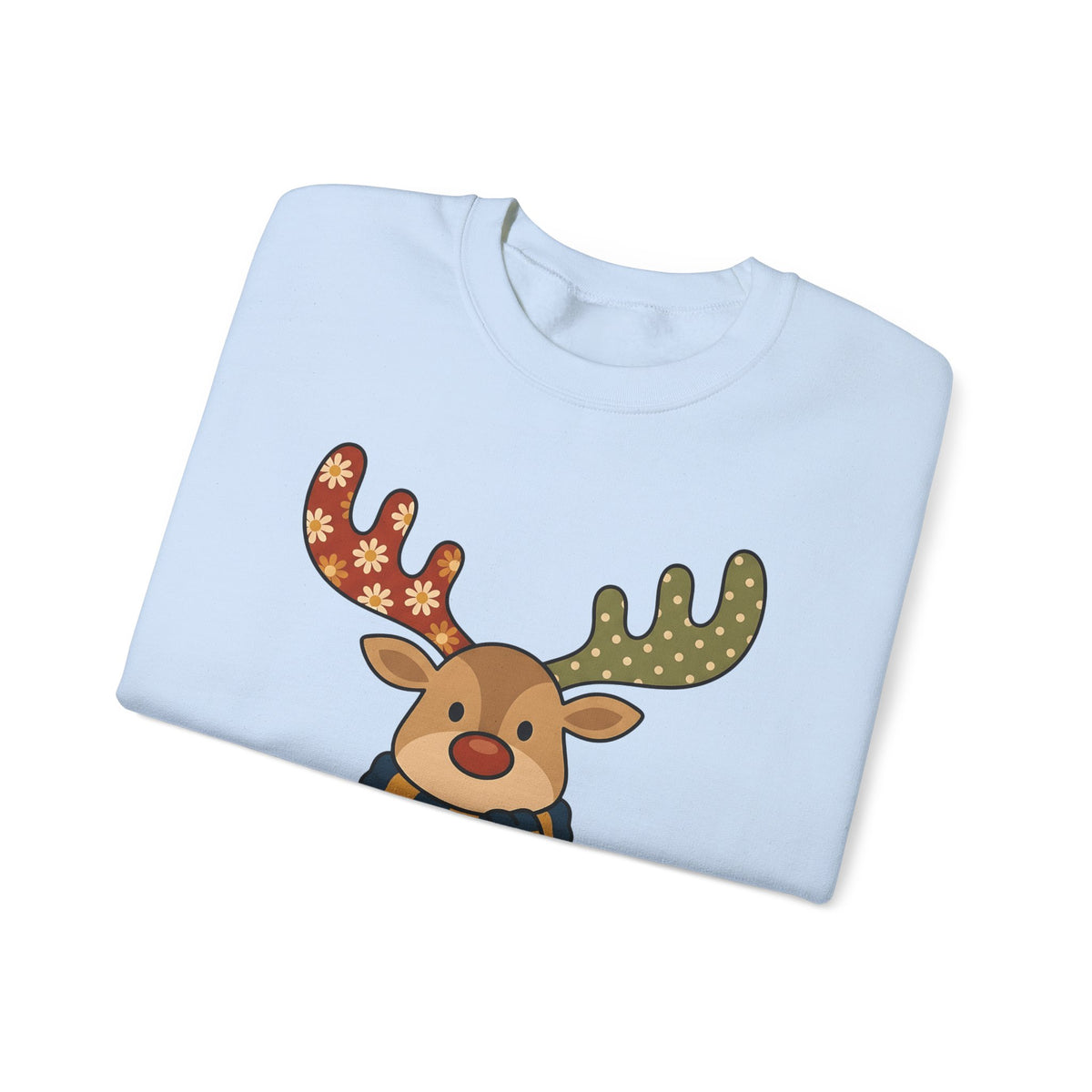Deer Drawing Holiday Noel Gift Cartoon Fawn Christmas Fan Caricature Christmas Classic Winter Sweatshirt