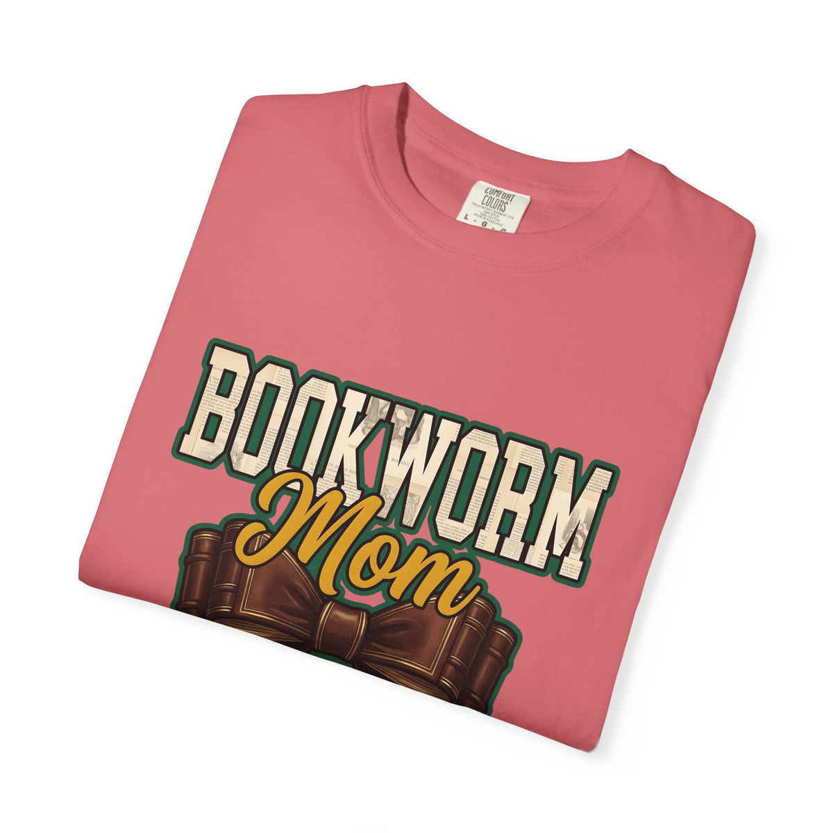 Book Bow T-Shirt Moms Reading Gift Women Bold Graphic T-Shirt Bookmark T-Shirt Mother Fan Graphic Design Book Illustration Retro Stacked Books