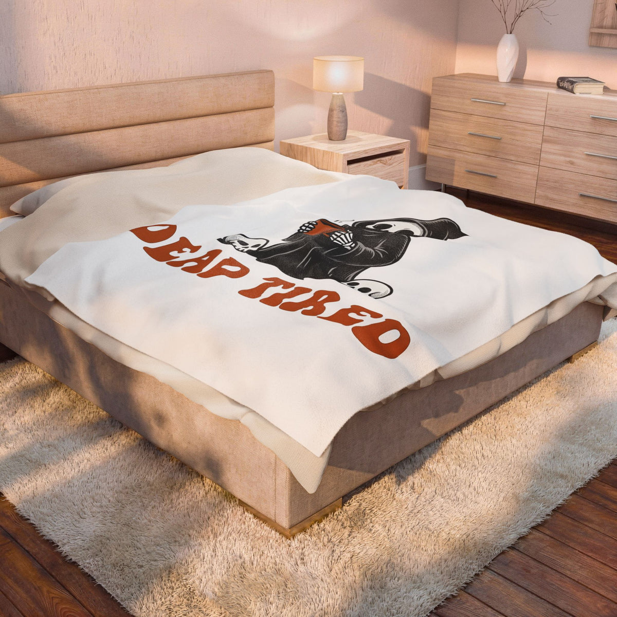 Reaper Skull Blanket Halloween Latte Gift Women Retro Blanket Grim Reaper Blanket Horror Fan Grunge Blanket Coffee Graphic Vintage Blanket Blanket