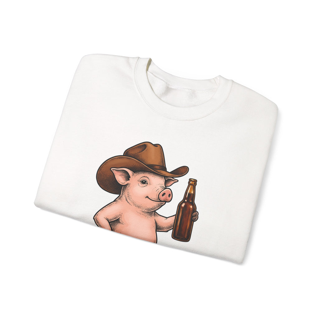 Western Pig Cowgirl Country Gift Cartoon Swine Rodeo Fan Rustic Old School Sweatshirt