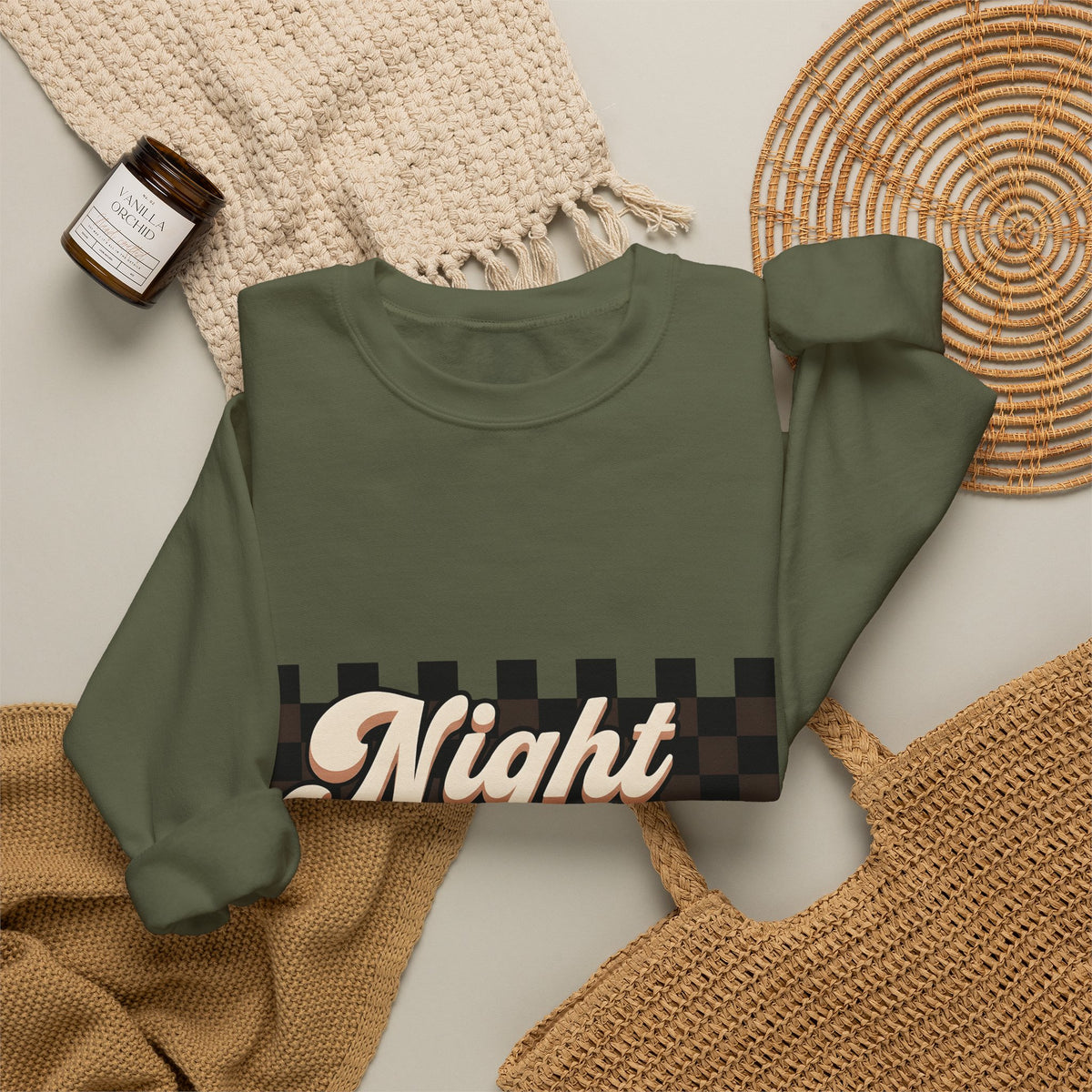 Vintage Checkered Sweatshirt Nurses Job Gift Women Retro Sweatshirt Plaid Sweatshirt Nurse Enthusiast Vintage Sweatshirt Career Graphic Groovy Large Text