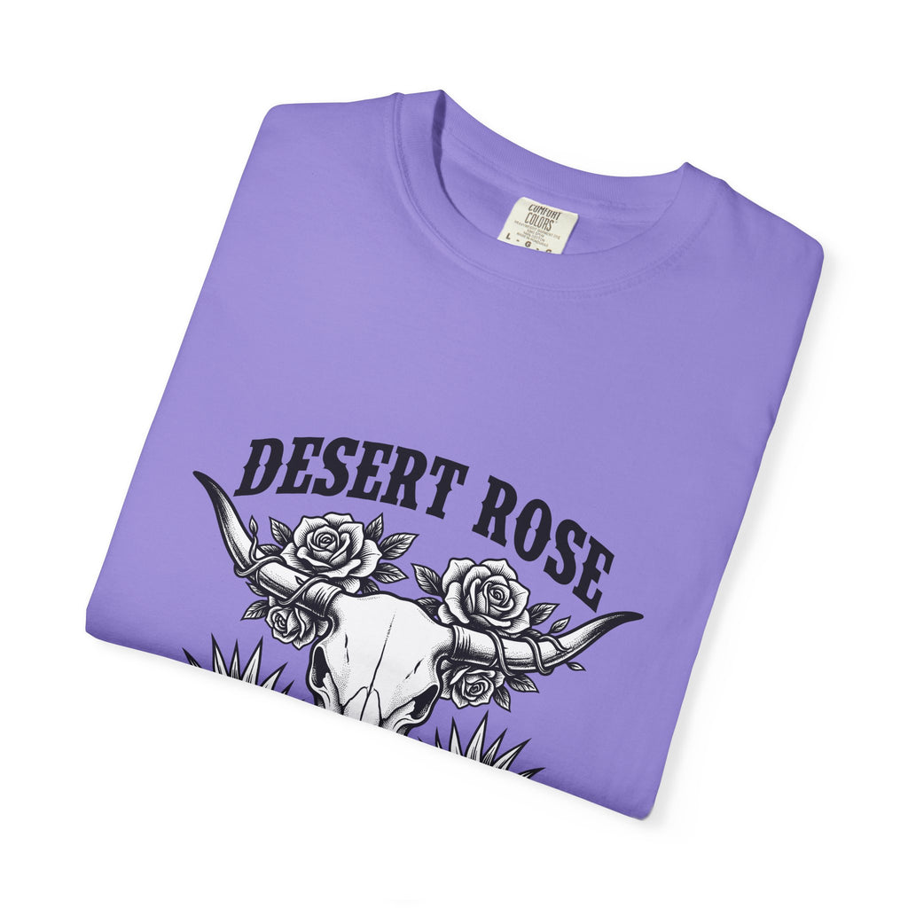 Longhorn Skull Bloom T-Shirt Cowgirl Gypsy Gift Women Ranch T-Shirt Skull T-Shirt Cowboy Fan Western T-Shirt Bohemian Graphic Old School Prickly