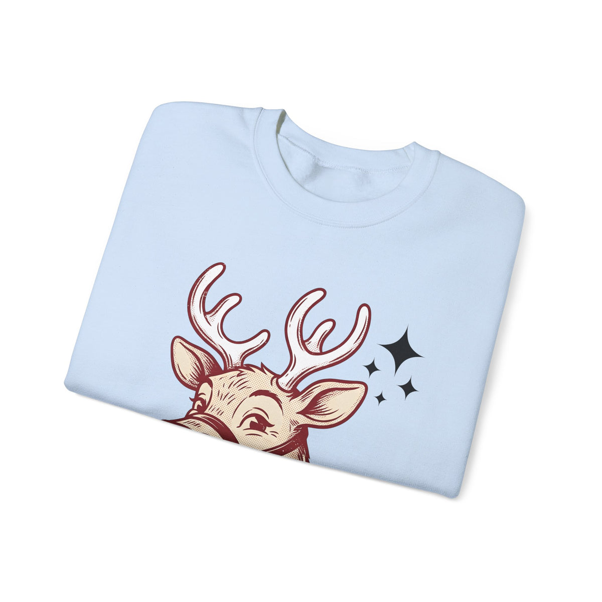 Reindeer Head Sweatshirt Christmas Wildlife Gift Women Antique Sweatshirt Caribou Sweatshirt Xmas Fan Reindeer Graphic Sweatshirt Classic Jingles Sweatshirt