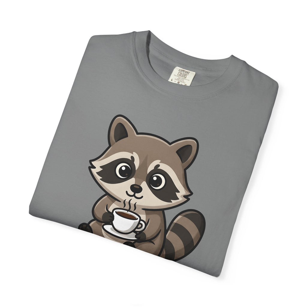 Raccoon Drink Cup T-Shirt Coffee Fauna Gift Women Delightful T-Shirt T-Shirt T-Shirt Coffee Fan Wildlife Graphic T-Shirt Toon Beast T-Shirt