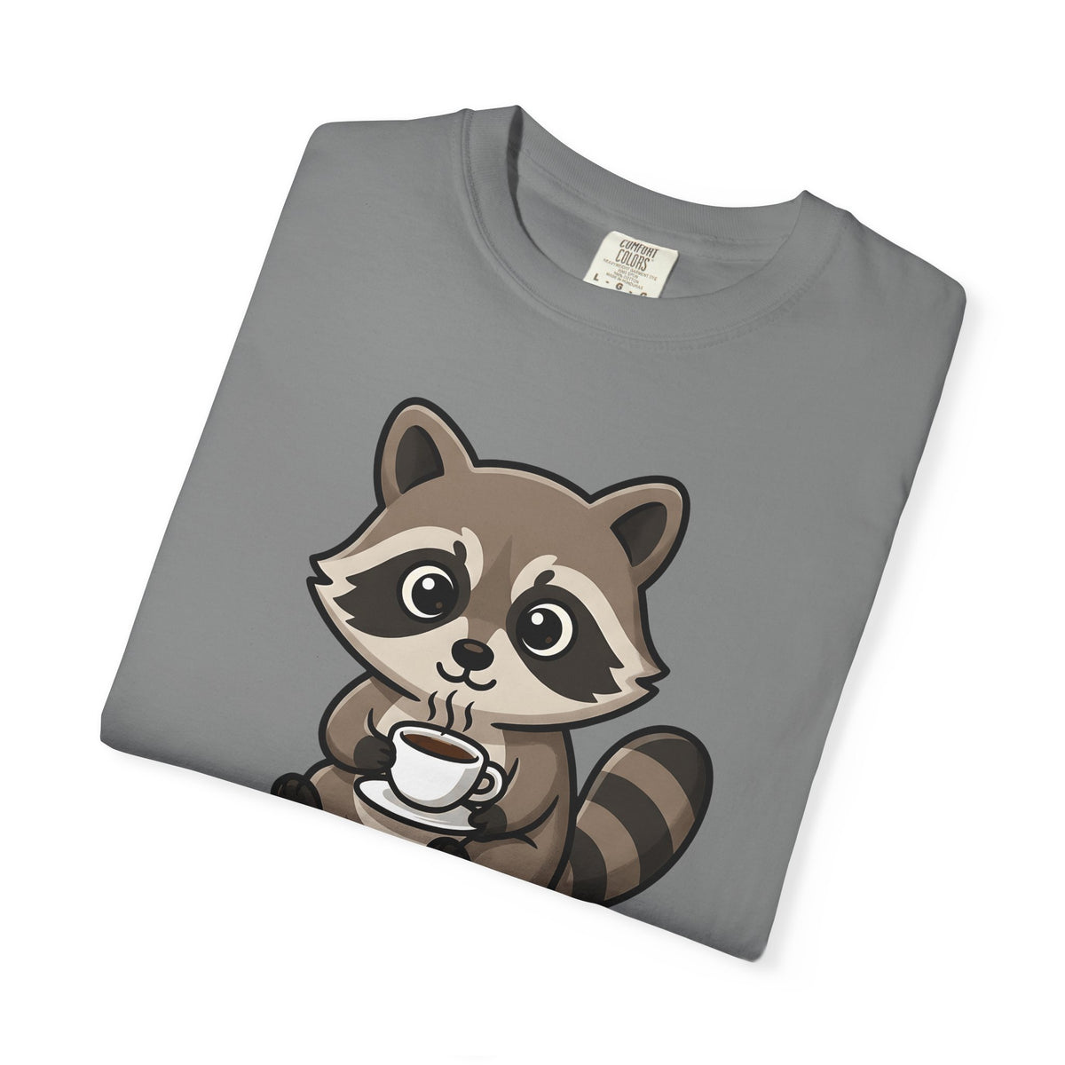 Raccoon Drink Cup T-Shirt Coffee Fauna Gift Women Delightful T-Shirt T-Shirt T-Shirt Coffee Fan Wildlife Graphic T-Shirt Toon Beast T-Shirt