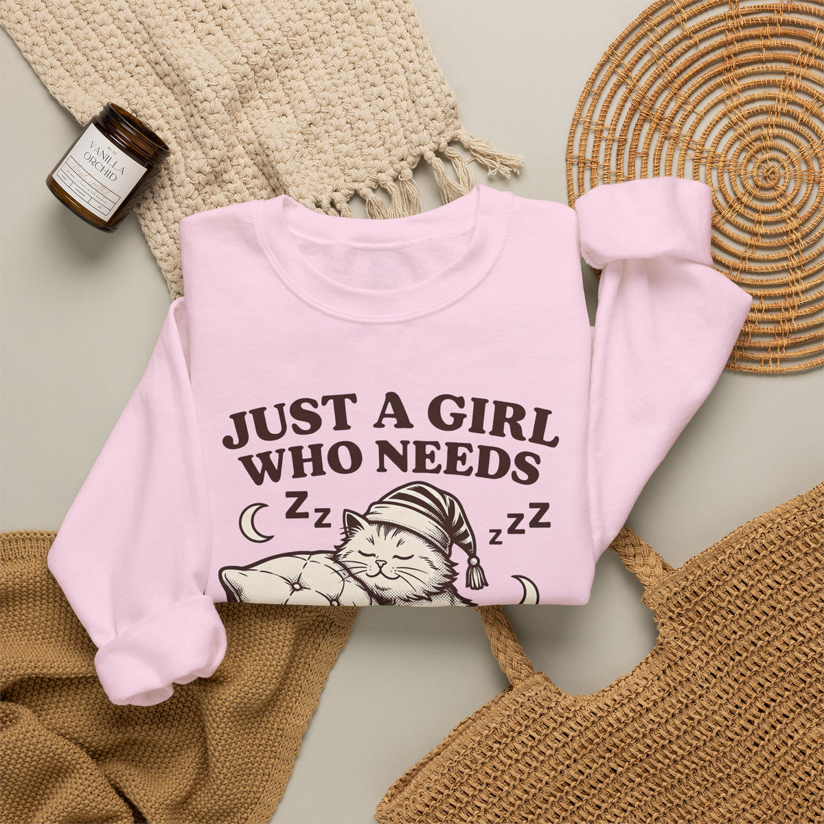 Sleeping Cat Sweatshirt Cat Nap Gift Women Vintage Sweatshirt Kitten Sweatshirt Cat Fan Retro Sweatshirt Slumber Graphic Hand Drawn Sweatshirt Sweatshirt