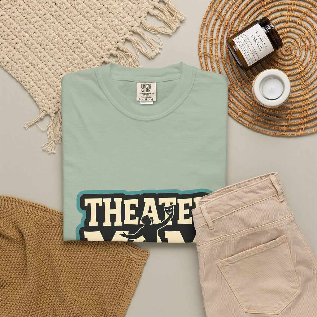 Play Actor T-Shirt Moms Show Gift Women Line Art T-Shirt Thespian T-Shirt Mother Fan Minimalist T-Shirt Drama Graphic Old School Theater Mask
