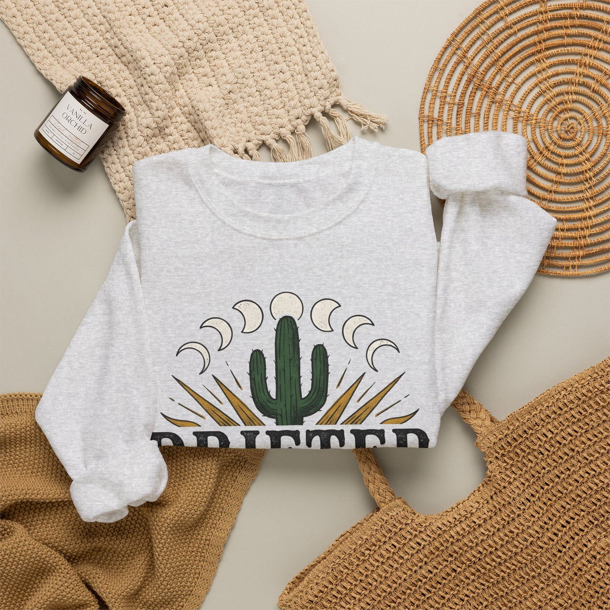 Desert Sun Sweatshirt Cowgirl Cowboy Gift Women Southwestern Sweatshirt Desert Sweatshirt Rodeo Fan Western Sweatshirt Ranch Graphic Antique Moon Cycle Sweatshirt