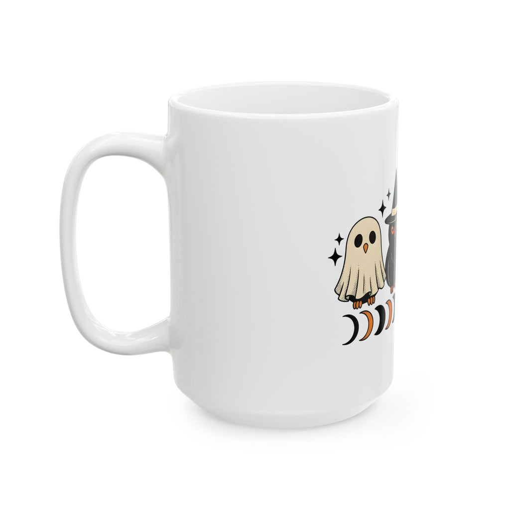 Owl Disguise Halloween Haunted Gift Animated Hoot Owl Horror Fan Cartoony Spooky Classic Moon Mug