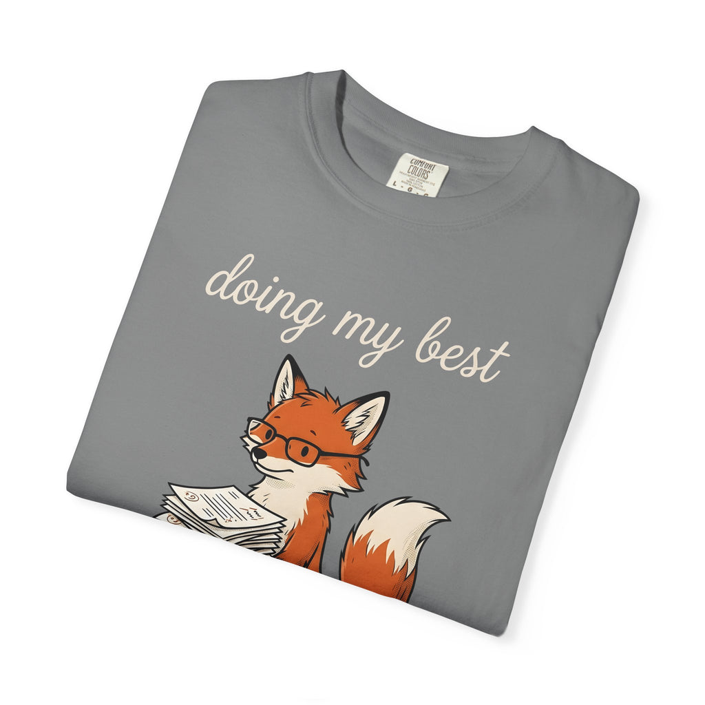 Fox Glasses T-Shirt Teacher Animal Gift Women Cute T-Shirt Spectacles T-Shirt Educator Enthusiast Adorable T-Shirt Wildlife Graphic Hand Drawn