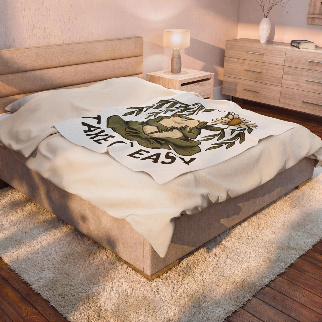 Frog Flower Cute Animal Gift Boho Toad T Blanket