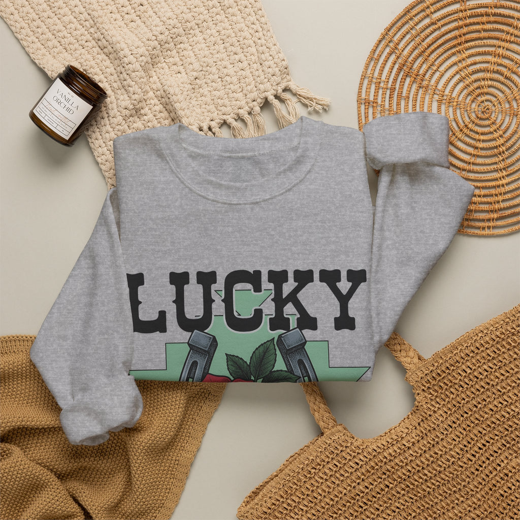 Horseshoe Rose Sweatshirt Cowgirl Ranch Gift Women Line Art Sweatshirt Rosebud Sweatshirt Cowgirl Fan Minimalist Sweatshirt Farmhouse Graphic Classic Shape