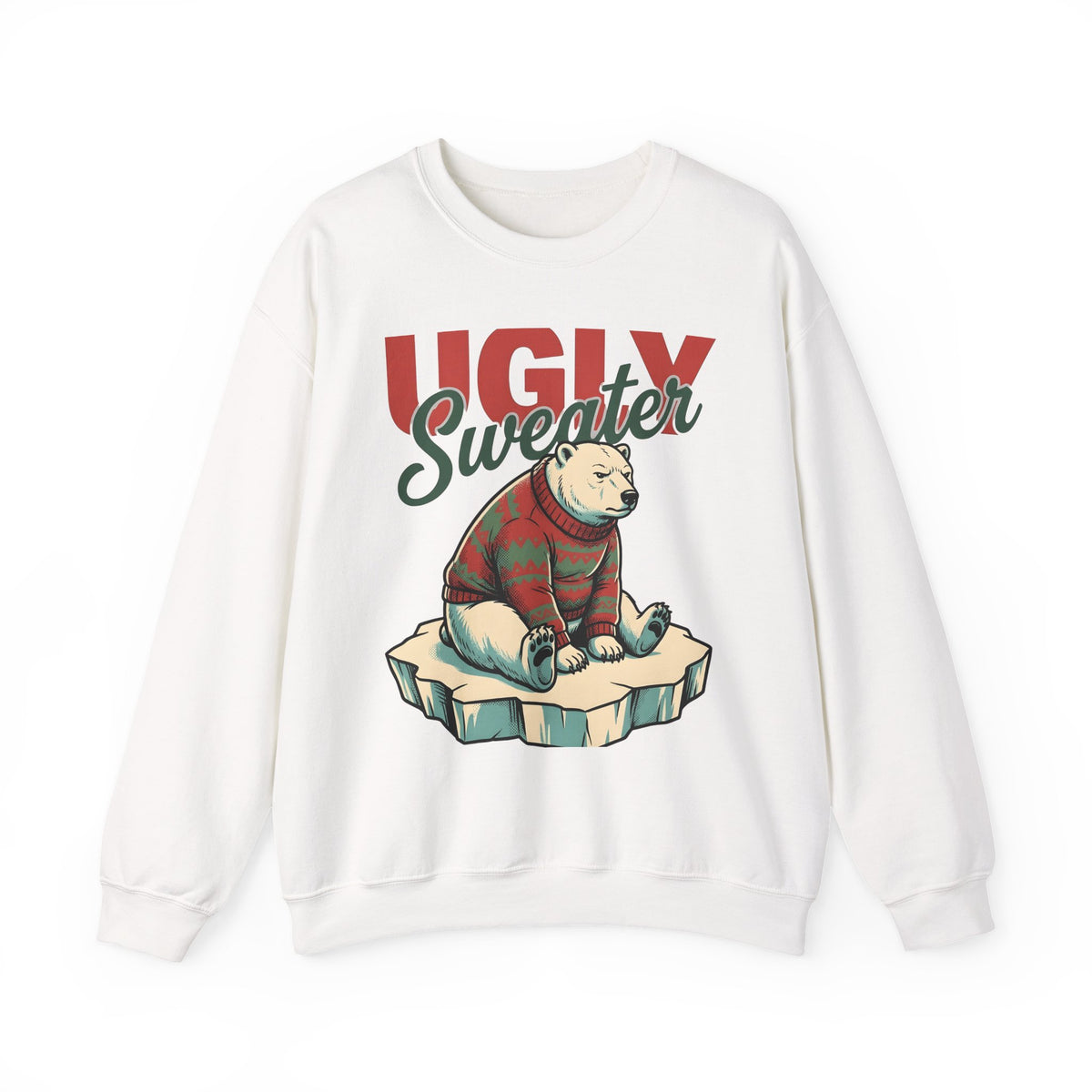 Arctic Bear Sweater Christmas Fauna Gift Nostalgic Polar Bear Xmas Fan Vintage Wildlife Doodle Sweatshirt