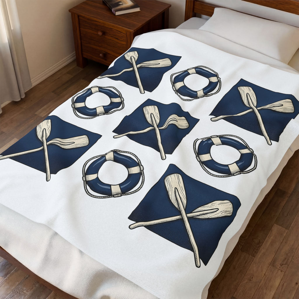 Paddle Oars Pattern Blanket Sports Boating Gift Women Nautical Blanket Oar Blanket Athlete Fan Maritime Blanket Sailboat Graphic Vintage Lifebuoy