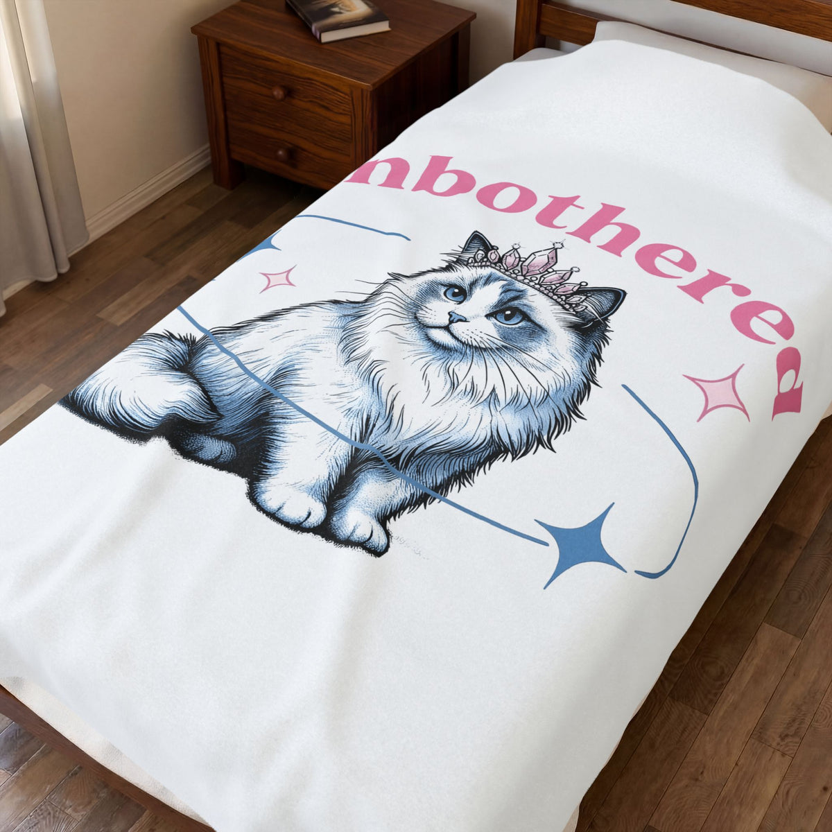 Crowned Cat Blanket Cat Princess Gift Women Trending Blanket Kitty Blanket Cat Fan Feline Blanket Royal Graphic Vintage Sparkle Blanket