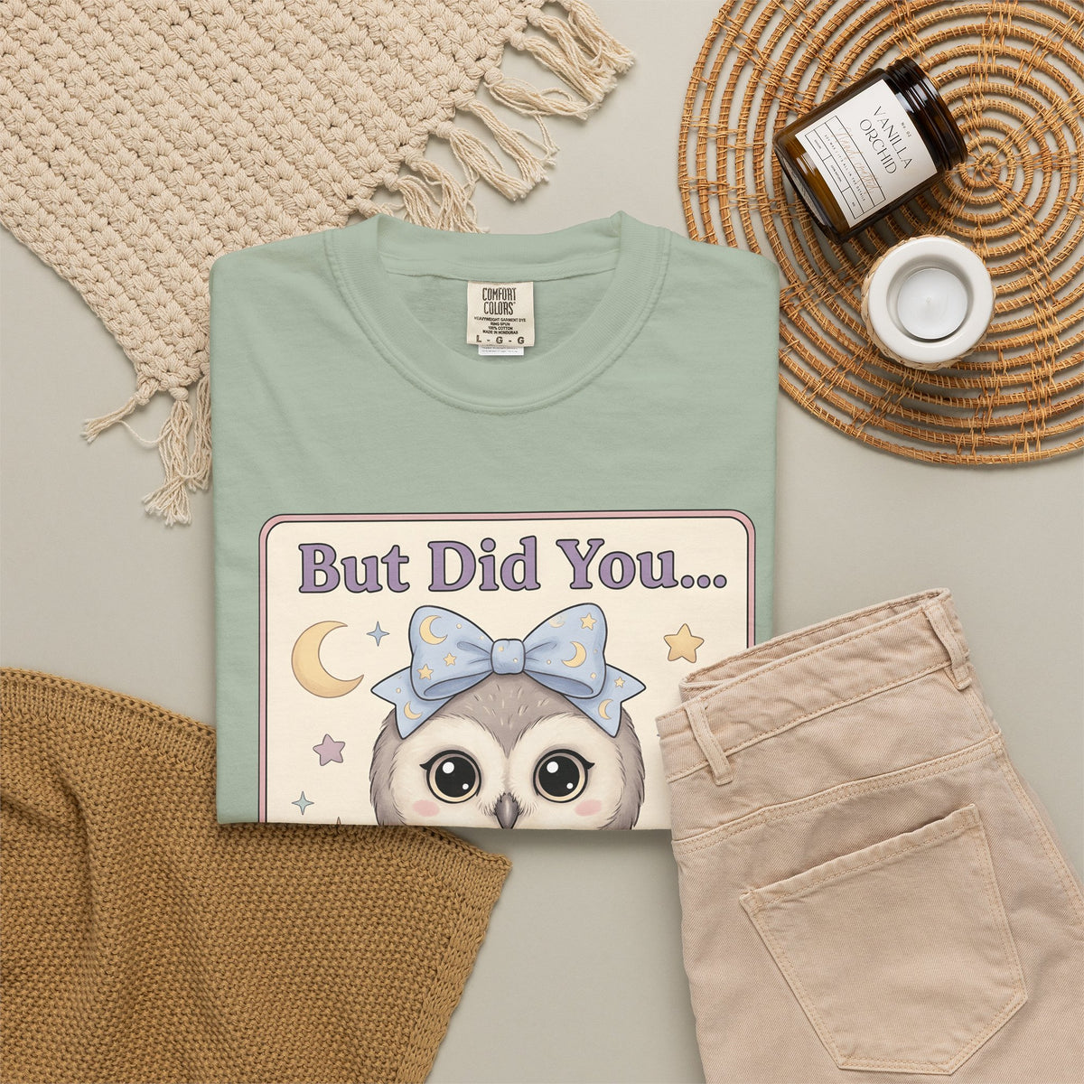 Owl Bow T-Shirt Teachers School Gift Women Kawaii T-Shirt Owl T-Shirt Educator Enthusiast Cute T-Shirt Classroom Graphic Pastel Laptop T-Shirt