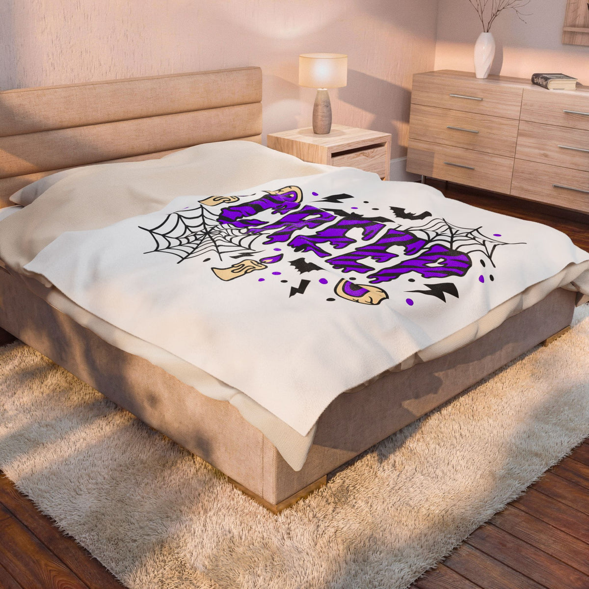 Bat Spider Webbing Blanket Halloween Occult Gift Women Haunted Blanket Spider Web Blanket Horror Fan Spooky Blanket Mystic